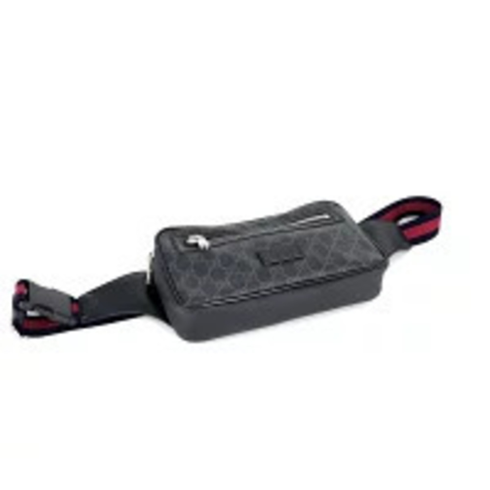 Gucci Belt Bag Crossbody Web Stripe GG Waist Bum Black Body Belt Supreme - Picture 3 of 7